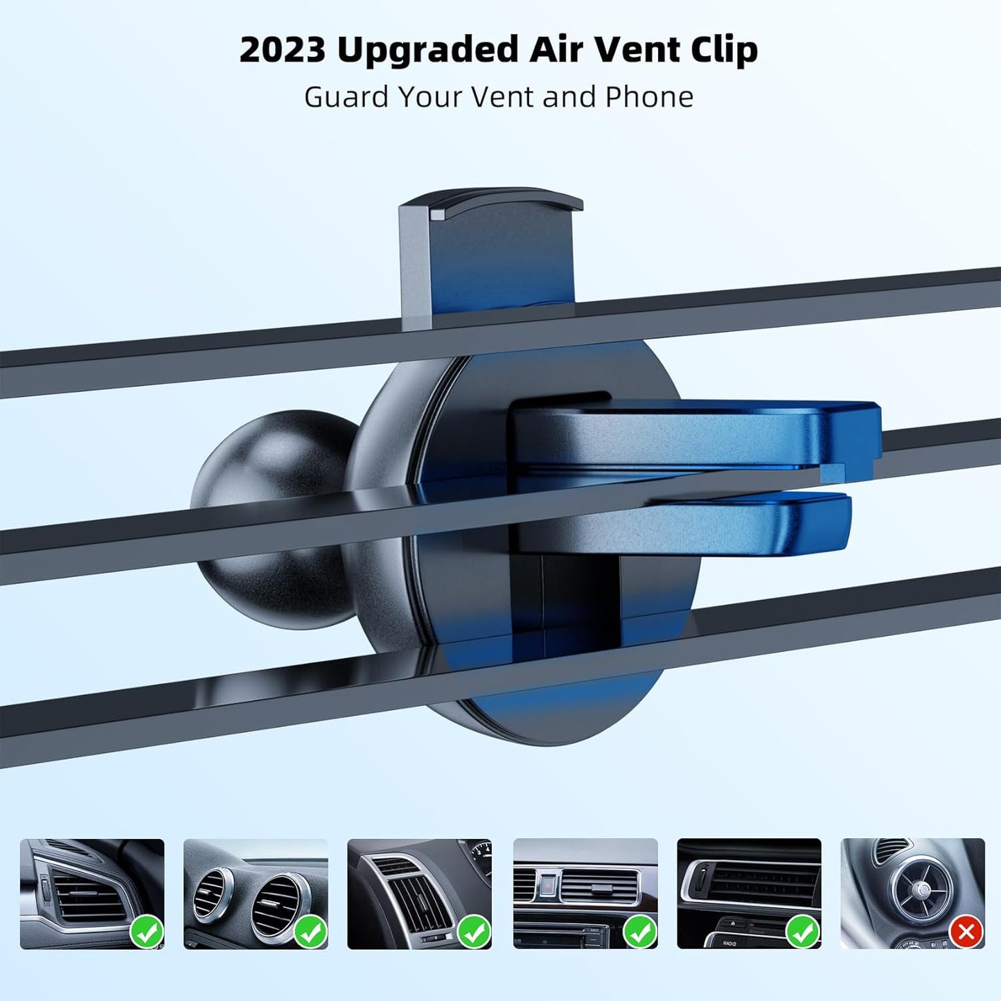 Ultimate 3-In-1 Car Phone Holder - Versatile Suction Cup & Clip Mount for Dashboard, Windshield & Vent - One-Hand Operation Compatible with All Smartphones & Vehicles