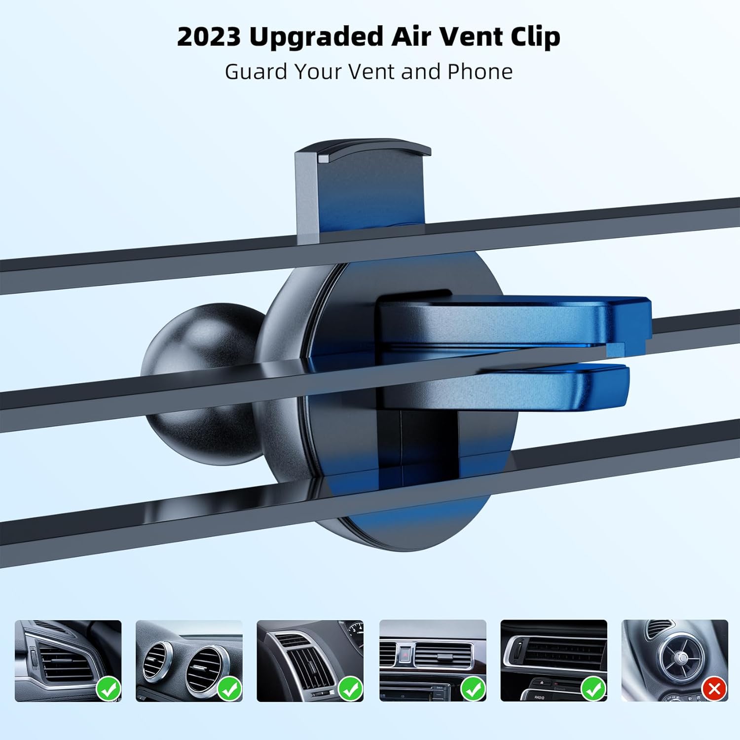 Ultimate 3-In-1 Car Phone Holder - Versatile Suction Cup & Clip Mount for Dashboard, Windshield & Vent - One-Hand Operation Compatible with All Smartphones & Vehicles