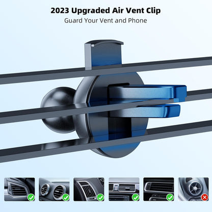 Ultimate 3-In-1 Car Phone Holder - Versatile Suction Cup & Clip Mount for Dashboard, Windshield & Vent - One-Hand Operation Compatible with All Smartphones & Vehicles