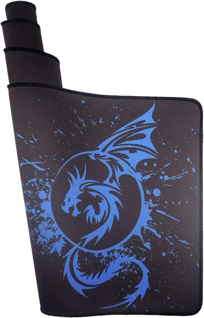 Extended Large Gaming Mouse Pad - Fly Dragon Design - Professional Office Computer Mat (A-Blue)