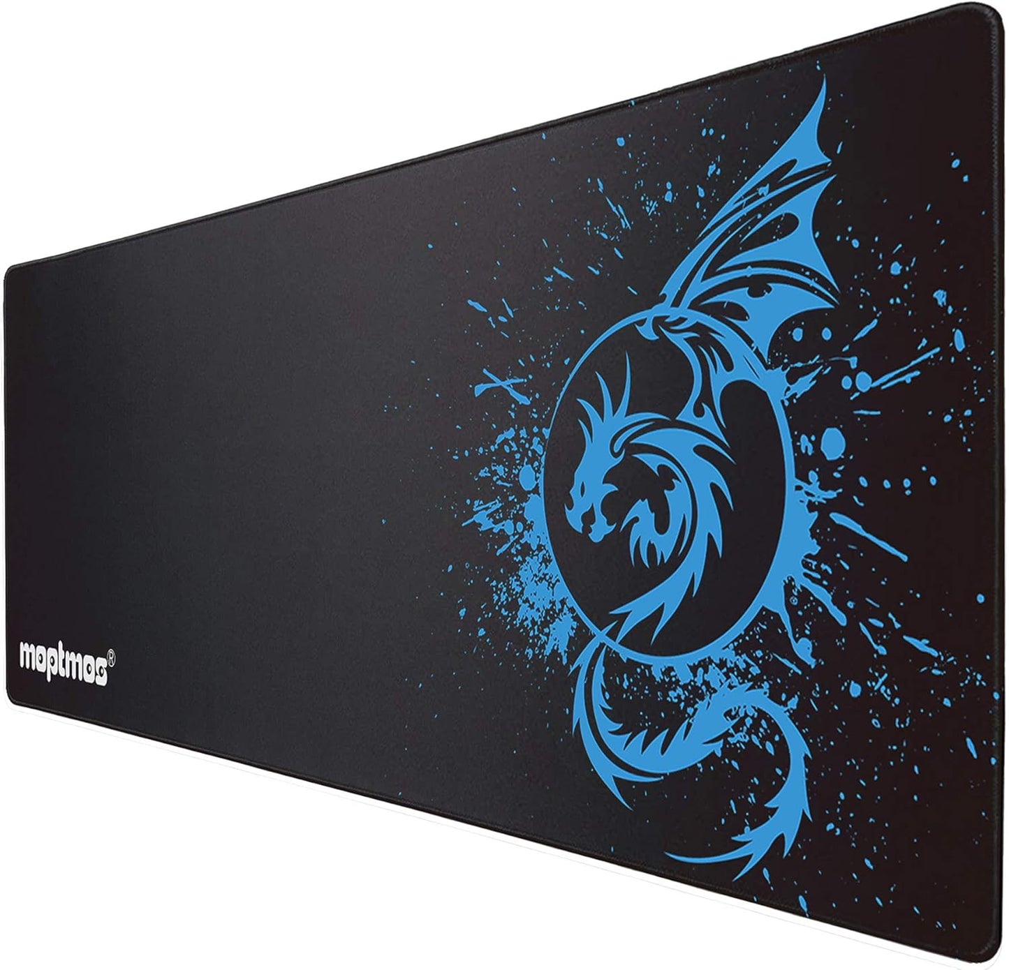 Extended Large Gaming Mouse Pad - Fly Dragon Design - Professional Office Computer Mat (A-Blue)